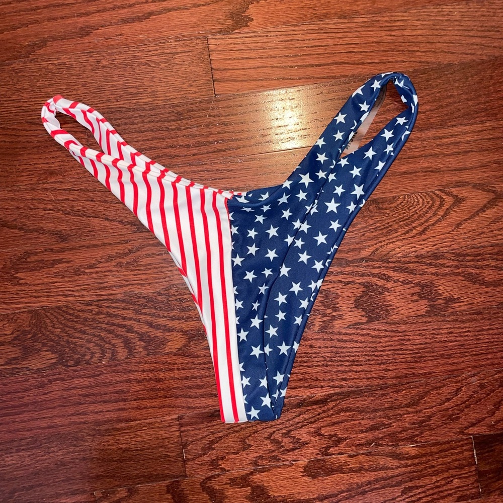 American flag thong bikini bottoms